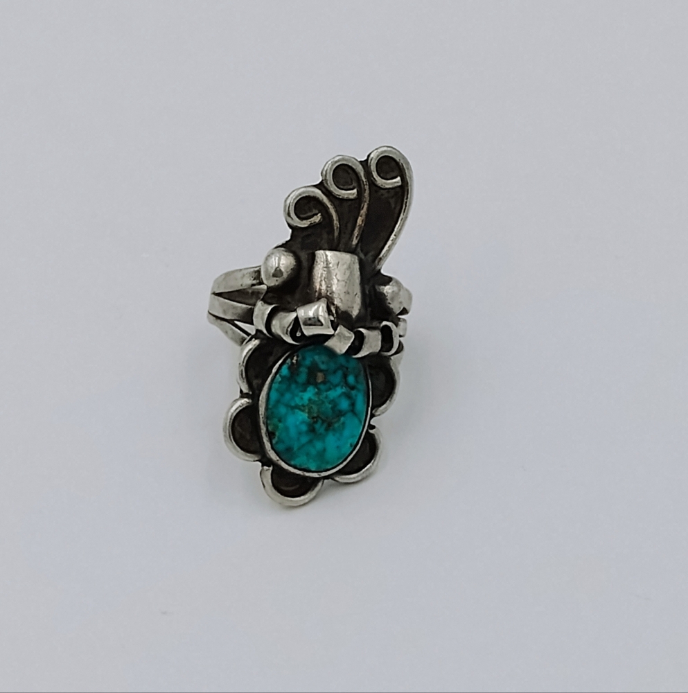 Vintage Native American Turquoise Ring Sterling Silver Size 5